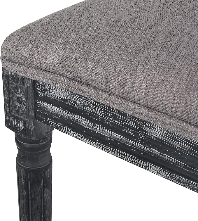Christopher Knight Home Regina French Country Dining Chairs Set of 2, Wooden Dining Room Chair, High Back Kitchen Side Chair, Fabric Upholstered Armless Extra Seat, Gray