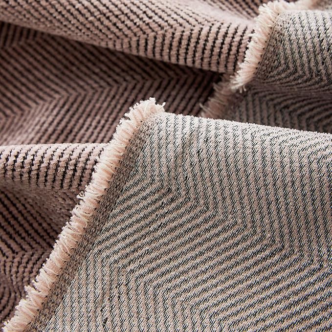 STACYPIK Thick Pink Geometric Sofa Covers for 2 Cushion Couch Reversible Herringbone Dogs Couch Covers Pet Scratch Couch Protector Blanket for Living Room Chenille Cushion Covers with Tassel-91X118IN