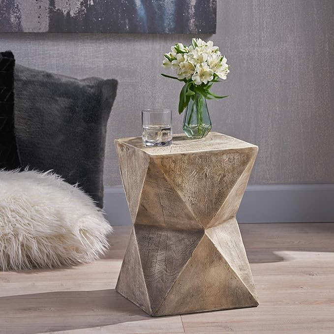 Christopher Knight Home Manuel Weight Concrete Accent Table, Light Gray