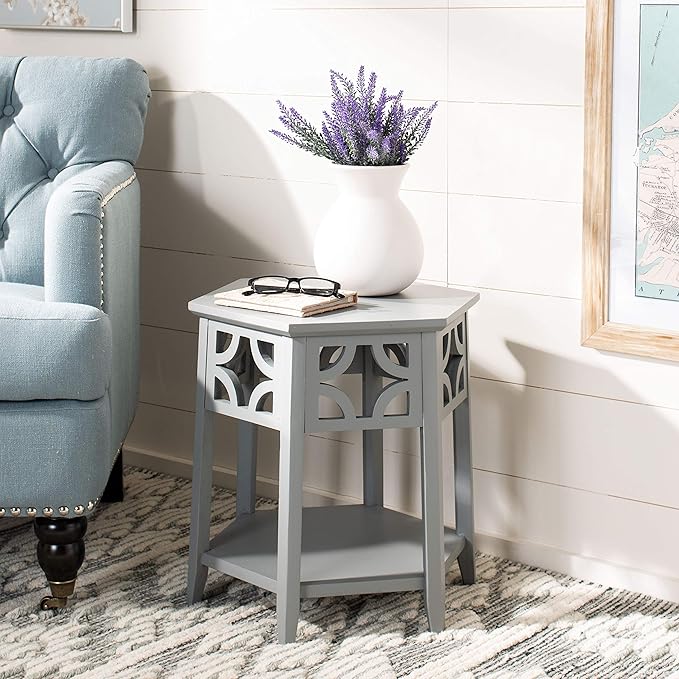 Safavieh American Homes Collection Connor Pearl Blue Grey Hexagon End Table