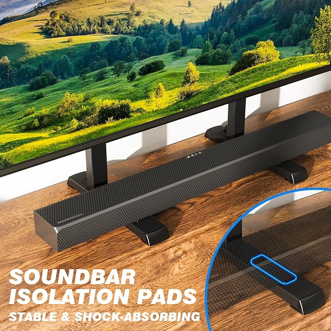 Rfiver Table Top TV Stand with Height Adjustable TV Legs, TV Stands Base with Cable Management for Most 37 to 86 Inch Flat or Curved TVs, Steel TV Feet Holds up to 150 lbs, Max VESA 800x600mm, Black