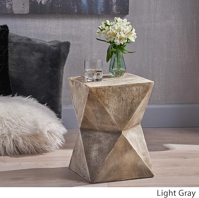 Christopher Knight Home Manuel Weight Concrete Accent Table, Light Gray