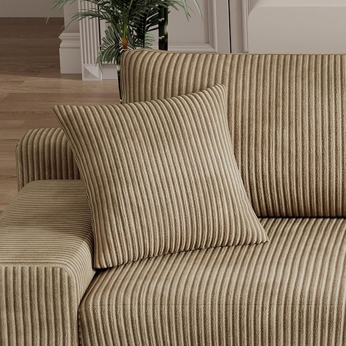 Eafurn 132.68" Oversized L Shaped Modular Sectional Sofa Couch with Reversible Chaise Lounge Daybed, Modern Corduroy Upholstered Corner Lounge Couch with Thick Cushions and Headrest