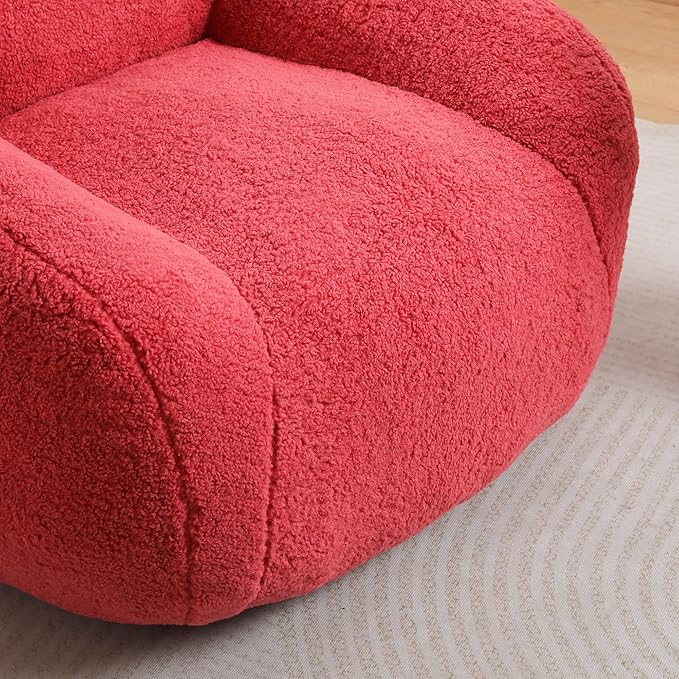 Furniliving Bean Bag Chair, Oversized Bean Bag Couch for Adults Comfy Bean Bag Sofa with Back Support, Giant Bean Bag Chair Stuffed Floor Sofa for Living Room Bedroom Dorm Office, Teddy, Rose Red