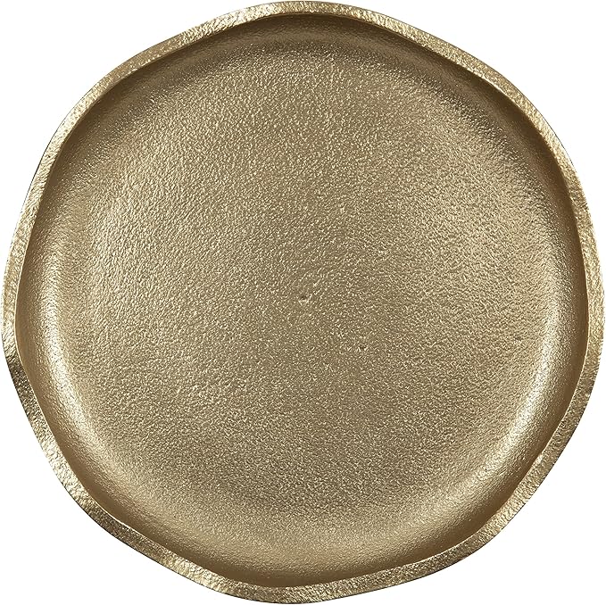 Kate and Laurel Alessia Modern Decorative Metal Drink Table; 8 x 8 x 22; Gold; Stunning Cast Aluminum Pedestal Plant Stand with Rough Texture and Deckled Edge