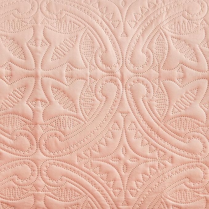 Great Bay Home Reversible Loveseat Cover - Washable Slipcover Furniture Protector with Elastic Straps - Couch Cover for Dogs, Kids, and Pets - Quilted & Stitched Detail (Loveseat, Dusty Rose/Taupe)