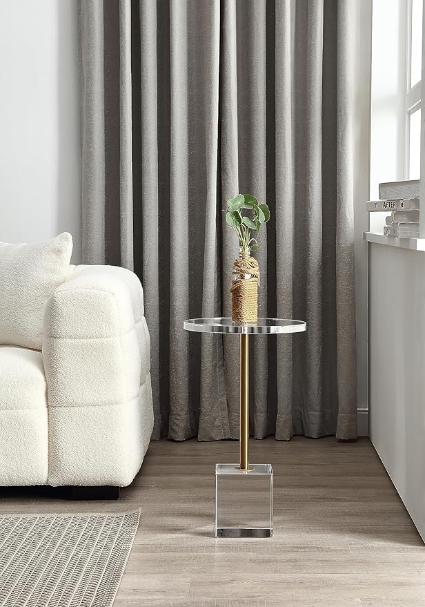 Clear Acrylic End Table,Side Table,for Livingroom,13.5 x 13.5 inch, 23 inch High
