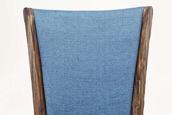 East West Furniture X777VE721-9 9 Piece Dining Set Includes a Rectangle Dining Room Table with X-Legs and 8 Blue Color Linen Fabric Upholstered Chairs, 40x72 Inch, Multi-Color