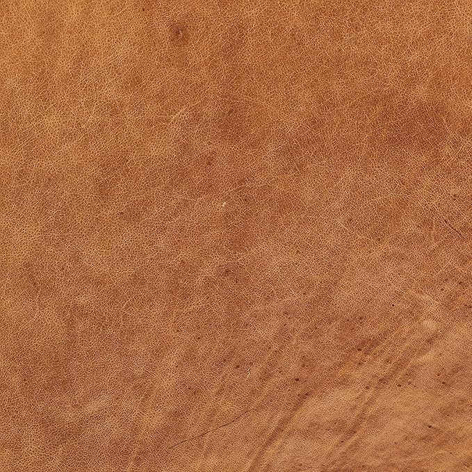 POLY & BARK Turin Ottoman in Full-Grain Pure-Aniline Dyed Italian Tanned Leather in Cognac Tan