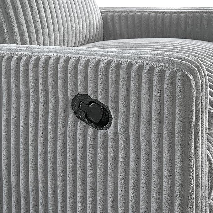Oxford Baby Uptown Upholstered Swivel Glider and Recliner Nursery Chair - Corduroy, Ash Gray