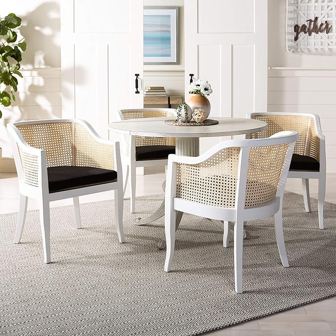 Safavieh Home Forest Traditional Antique White Drop Leaf Dining Table