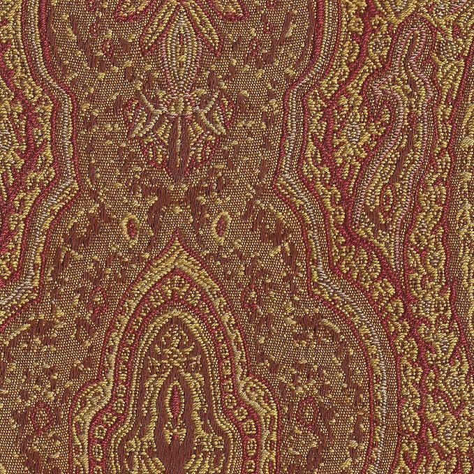 Homepop Home Decor |K1136-F765 | Classic Upholstered Parsons Dining Chair | Single Accent Dining Chair, Red & Gold Damask