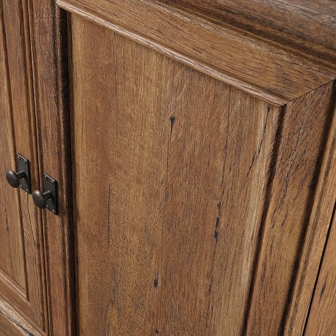 Sauder Palladia Library with Doors/Book Shelf, L: 29.37" x W: 13.90" x H: 71.85", Vintage Oak