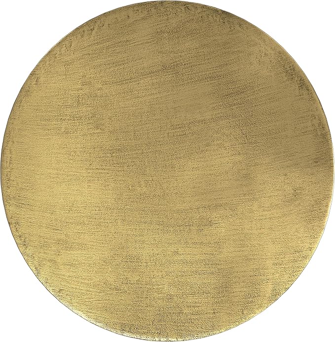 SIMPLIHOME Johnsen 30-inch Wide Metal Drum Coffee Table in Antique Gold, Boho-Style Cocktail Table for Living Room or Family Room, Assembled