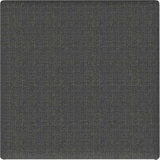 SIMPLIHOME Owen 36 inch Wide Mid Century Modern Square Coffee Table Storage Ottoman in Ebony Tweed Look Fabric, Assembled, for the Living Room, Entryway and Family Room
