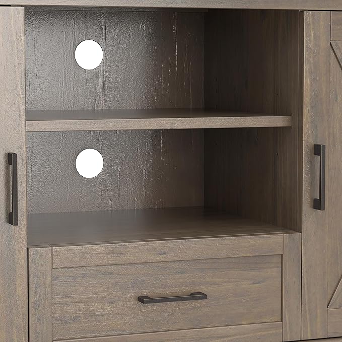 SIMPLIHOME Ela Solid Wood 53 inch Wide Transitional TV Media Stand in Smoky Brown for TVs up to 60 inches for The Living Room and Entertainment Center