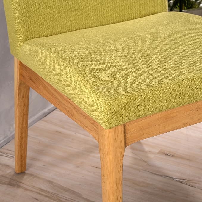 GDF Studio Katherine Mid Century Modern Green Tea Fabric/Oak Finish Dining Chair (Set of 2)