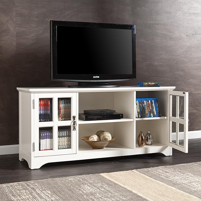 SEI Furniture Remington TV Storage Media Stand, White