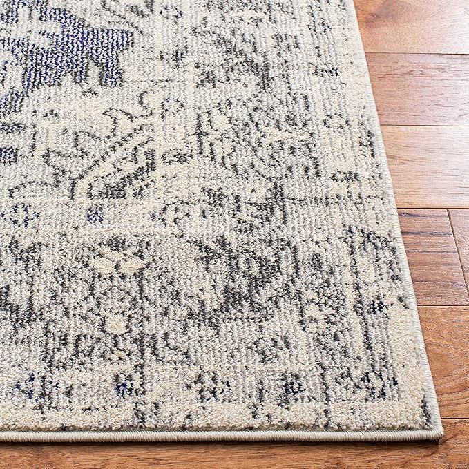 SAFAVIEH Monaco Collection Accent Rug - 3' x 5', Ivory & Grey, Boho Chic Medallion Distressed Design, Non-Shedding & Easy Care, Ideal for High Traffic Areas in Entryway, Living Room, Bedroom (MNC243B)