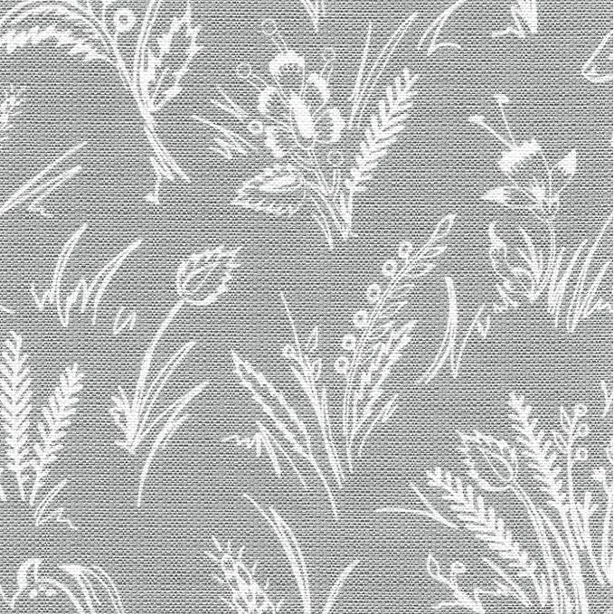 HomePop Scalloped Detail Dining Chair|Upholstered Parsons Dining Chairs |Decorative Home Furniture, Light Gray Floral with Animal Motifs (Set of 2)