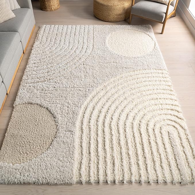 nuLOOM Gloria Abstract Shag Area Rug, 12x15, Beige