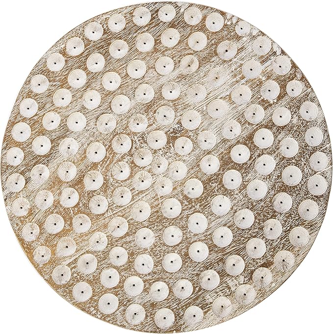 SEI Furniture Campti Round Accent Table, White