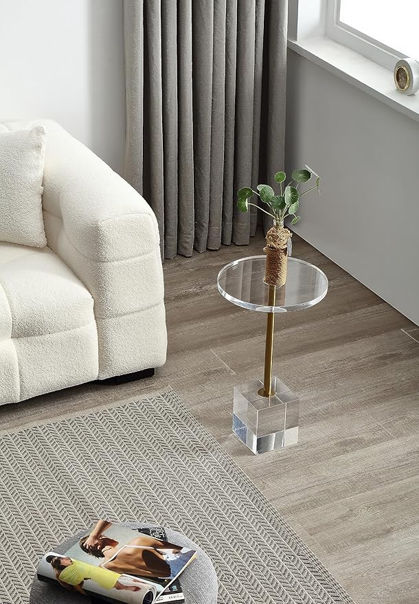 Clear Acrylic End Table,Side Table,for Livingroom,13.5 x 13.5 inch, 23 inch High