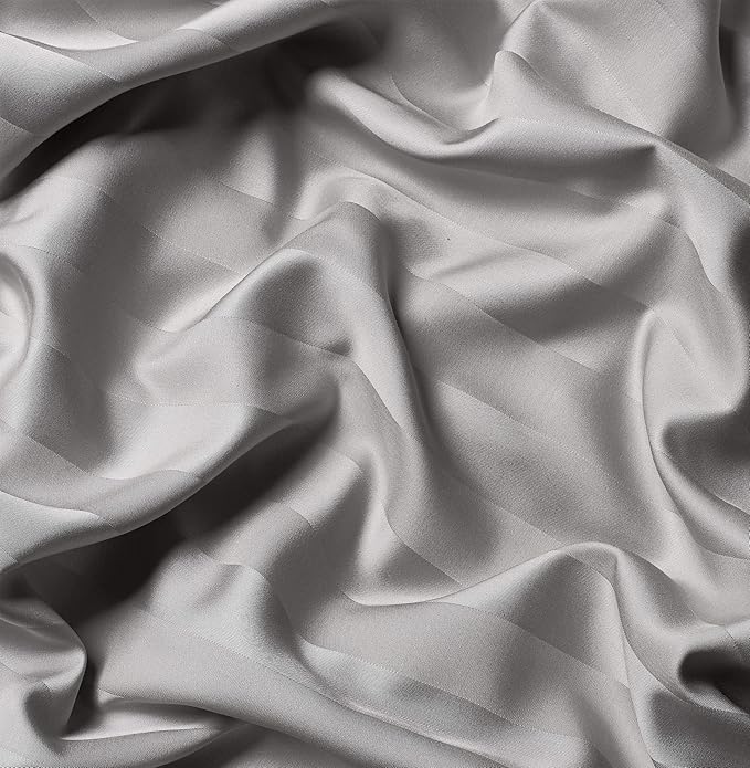 Twin Sheets by Pure Bamboo, Genuine 100% Organic Viscose Derived from Bamboo Bed Sheet Set, Luxuriously Soft & Cooling, Double Stitching, Lifetime Quality Promise (Twin, Jacquard Silver)