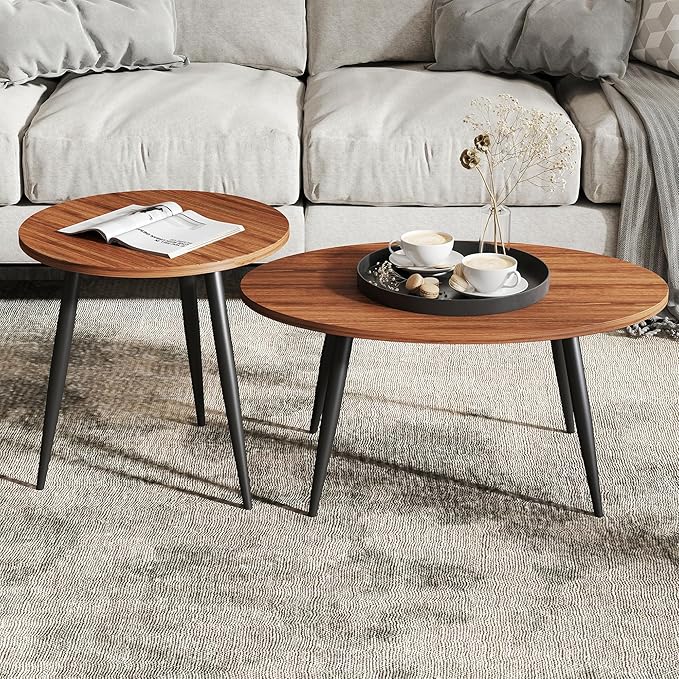 Set of 2 Coffee Table,Nesting Side Table, Living Room Sofa End Table
