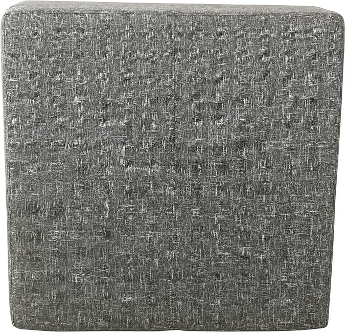 HomePop Home Decor | Luxury Square 32” Storage Ottoman with Lift Off Lid | Ottoman with Storage for Living Room & Bedroom, Slate Gray