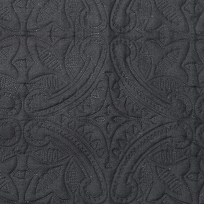 Great Bay Home Reversible Chair Cover - Washable Slipcover Furniture Protector with Elastic Straps - Chair Cover for Dogs, Kids, and Pets - Quilted & Stitched Detail (Chair, Black/Taupe)
