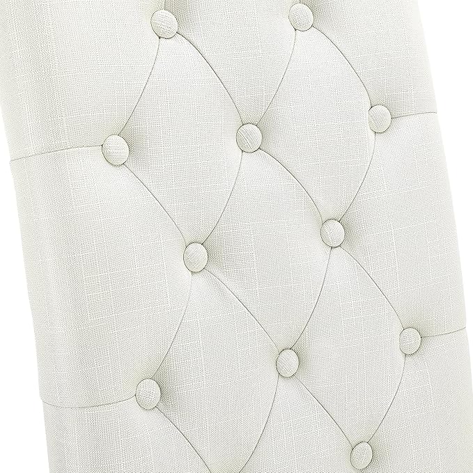 Yaheetech Dining Chairs Set of 4 Fabric Upholstered Dining Room Chairs with Button Tufted High Back and Solid Wood Legs for Kitchen/Living Room/Restaurant, Modern Style, Beige