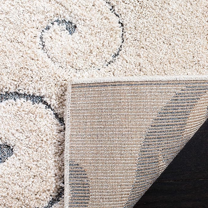 SAFAVIEH Florida Shag Collection Accent Rug - 2'3" x 4', Beige & Blue Grey, Scroll, Non-Shedding & Easy Care, 1.2-inch Thick Ideal for High Traffic Areas in Entryway, Living Room, Bedroom (SG455-1155)