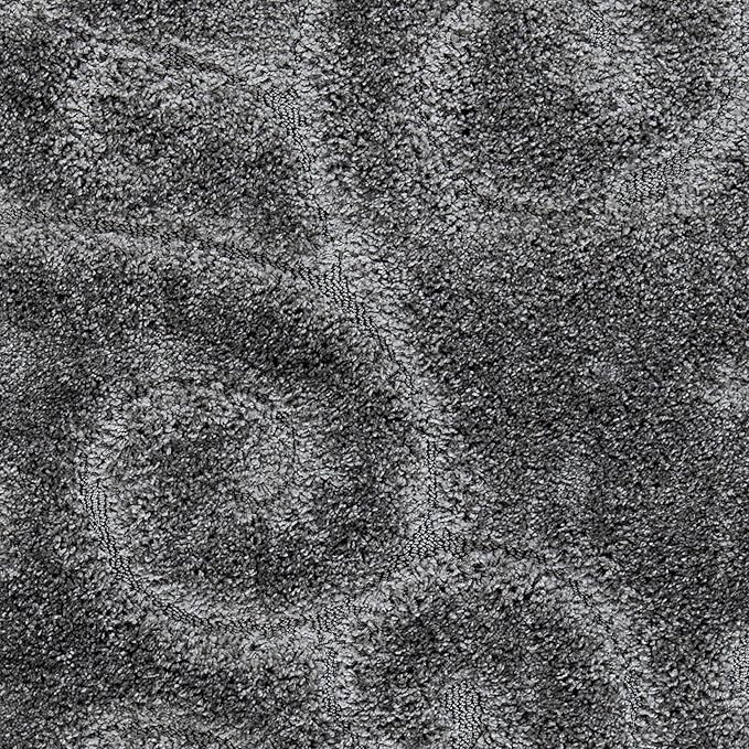 SAFAVIEH Area Rug 8x10 - Florida Shag Collection - Large - Grey, Scroll Design, Non-Shedding & Easy Cleaning, Plush Thick Pile, Ideal for Living Room, Bedroom, Dining Space (SG455013)