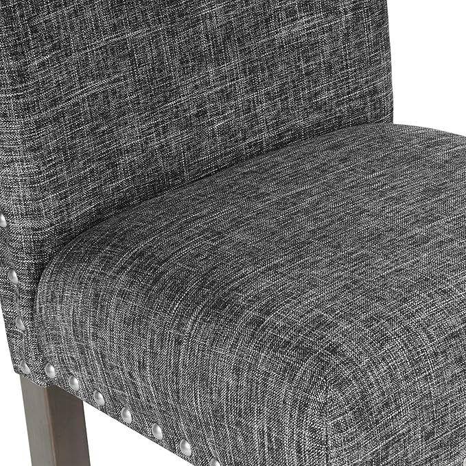 Homepop Home Decor | Nailhead Trim Counter Height Bar Stools | 24 Inch Bar Stools | Decorative Home Furniture (Slate Gray)